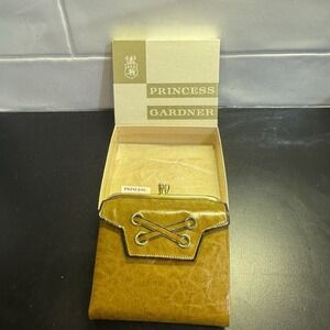 Vtg Princess Gardner Leather Wallet Kiss Lock  French Purse With Original Box